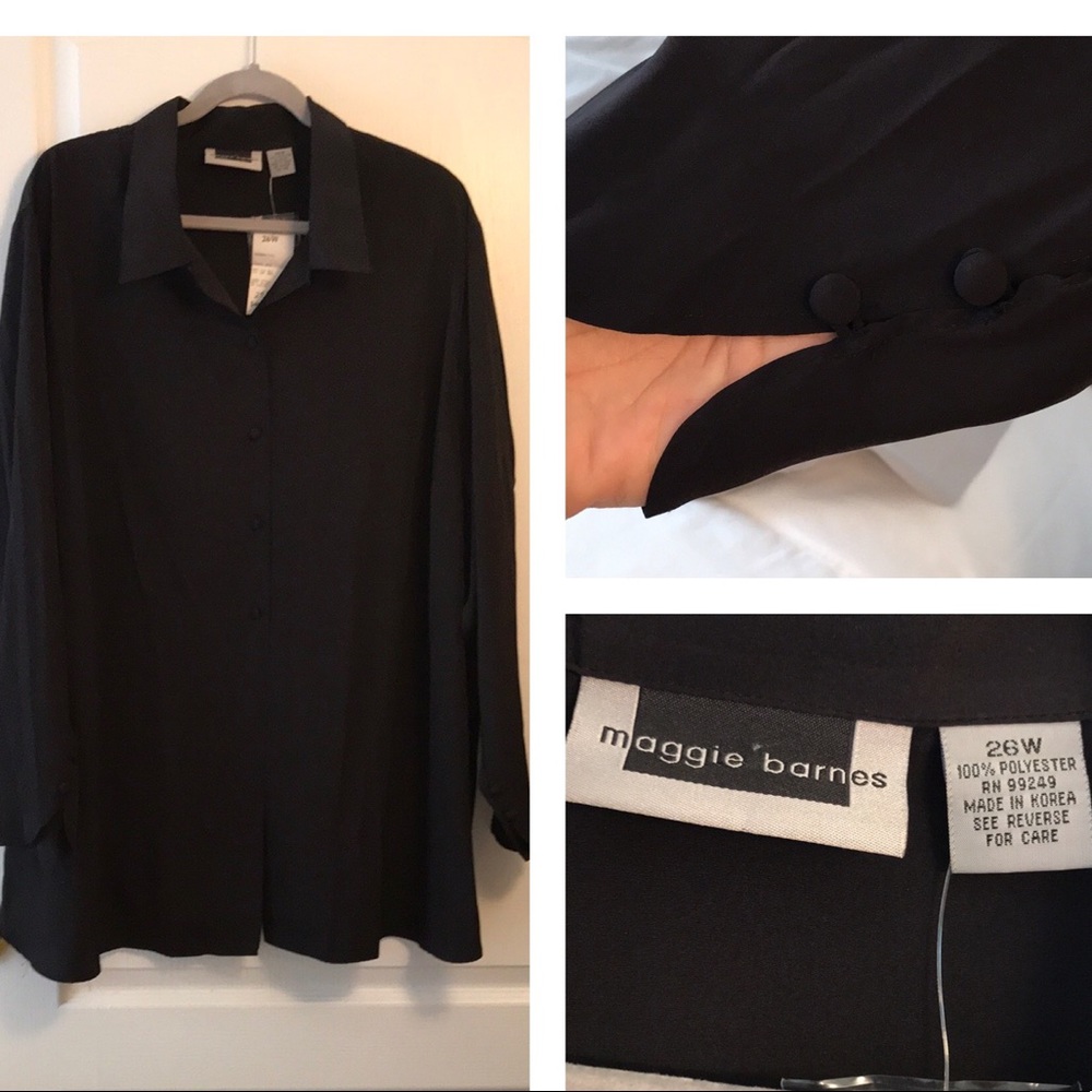 Maggie barnes top long sleeves black size 26w